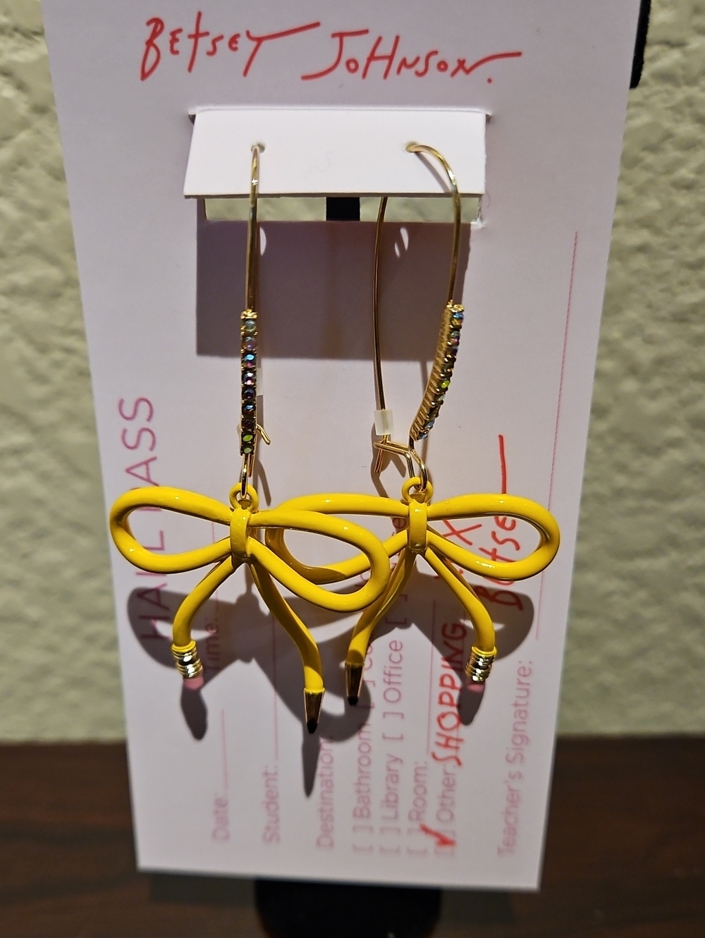 Betsey Johnson - Pencil Bow Earrings